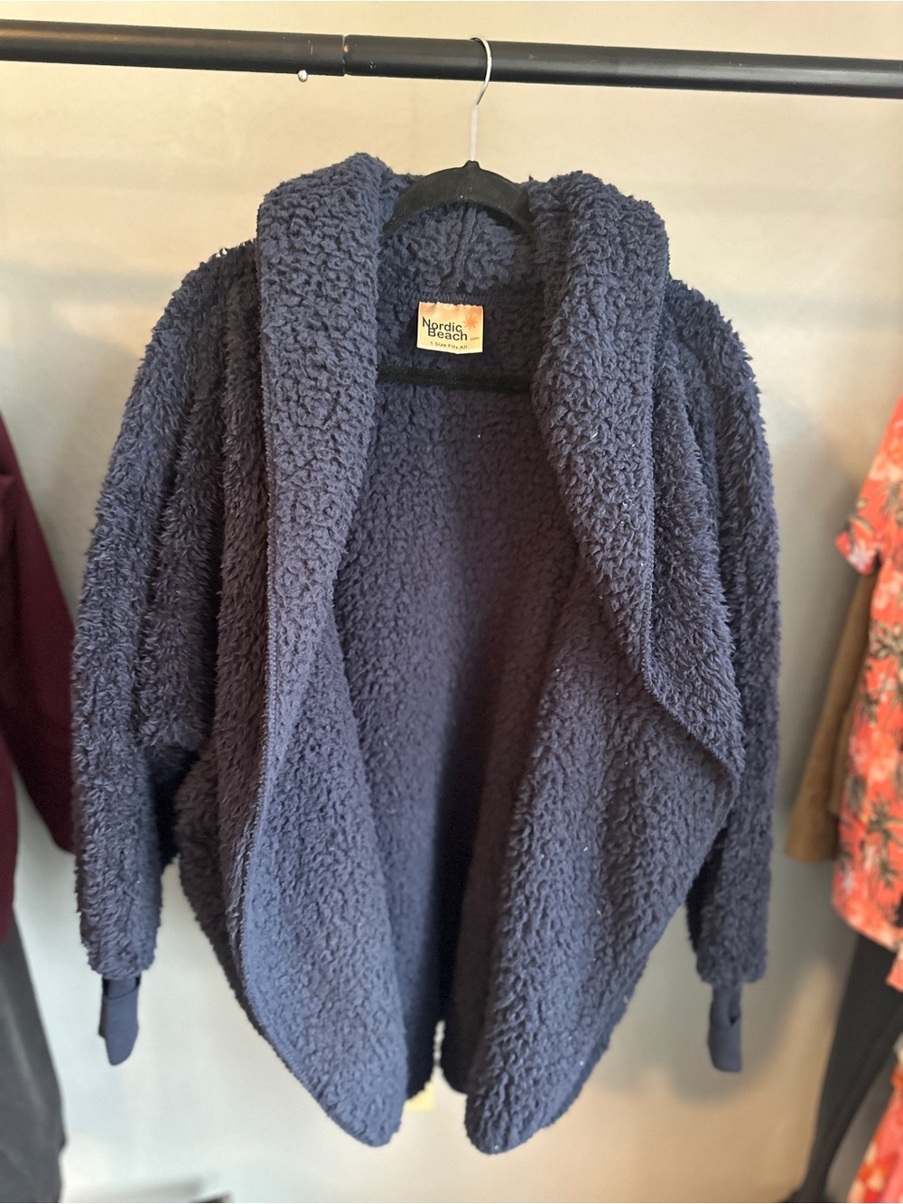 Nordic Beach Women's Navy Teddy Jacket